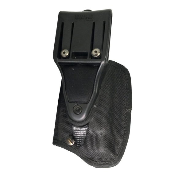 Vintage Bianchi Hard Black Belt Slide Duty Holster Size 13AR Right Hand Estate - Picture 3 of 8